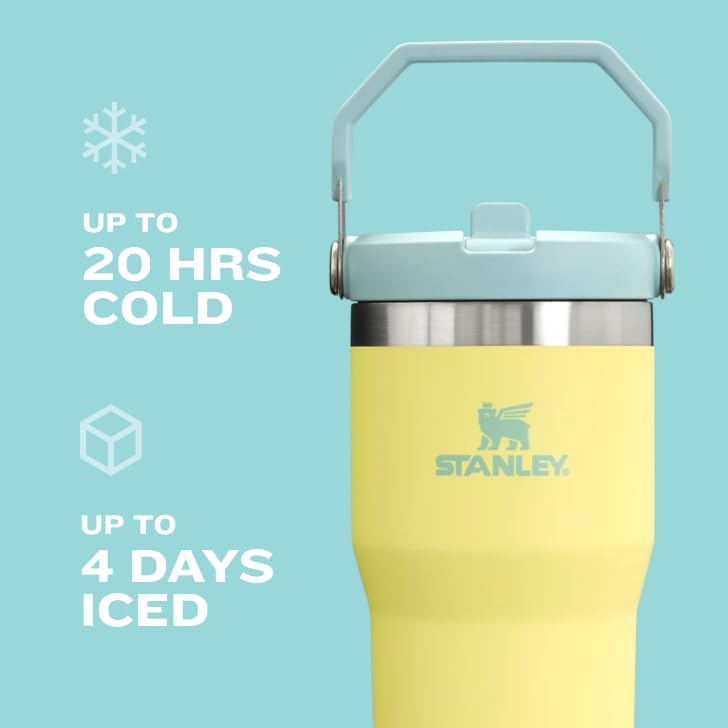 Iceflow Stainless Steel Tumbler - Vacuum Insulated Water Bottle for Home, Office or Car Reusable Cup with Straw Leak Resistant Flip Cold for 12 Hours or Iced for 2 Days, Ash, 30OZ