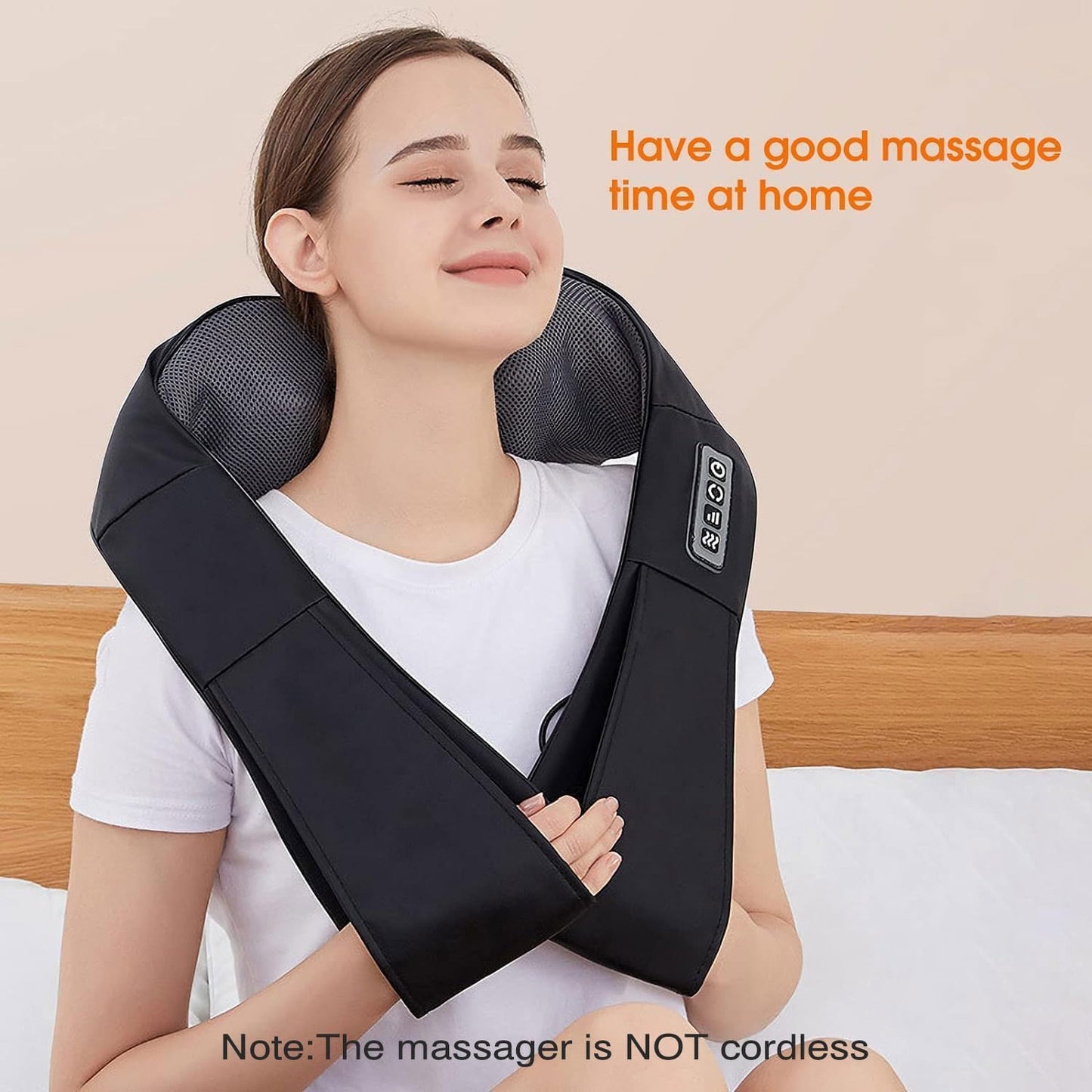 Shiatsu Back and Neck Massager, Back Massager Deep Tissue Kneading Neck and Shoulder Massage with Heat, Electric Massage Pillow Fathers Day Gift Ideas from Daughter Son(Not Cordless)