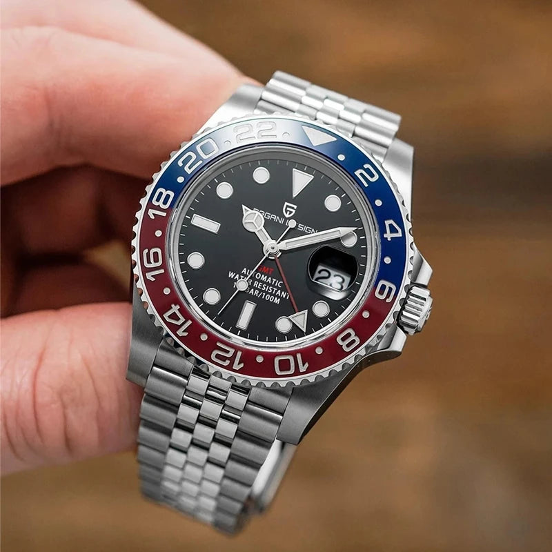 V3 Version GMT Watches Men'S Luxury Sapphire Automatic Mechanical Watch 40MM Stainless Steel Waterproof Watch