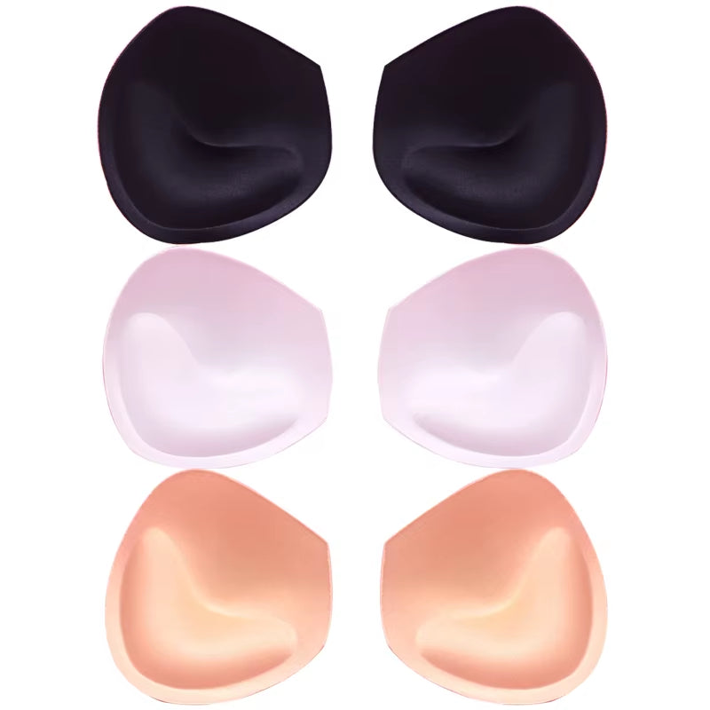 6Pcs 3Pair Sexy Women'S Bra Pads Insert Removable Padding Brassiere Breast Enhancer Sopnge Push up Cups for Swimsuits Bikini