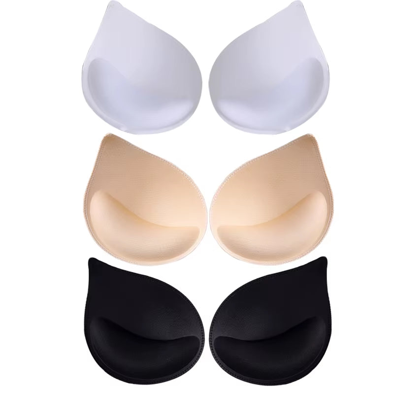 6Pcs 3Pair Sexy Women'S Bra Pads Insert Removable Padding Brassiere Breast Enhancer Sopnge Push up Cups for Swimsuits Bikini