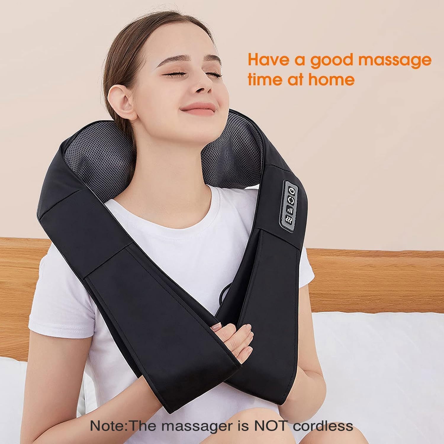Shiatsu Back and Neck Massager, Back Massager Deep Tissue Kneading Neck and Shoulder Massage with Heat, Electric Massage Pillow Fathers Day Gift Ideas from Daughter Son(Not Cordless)