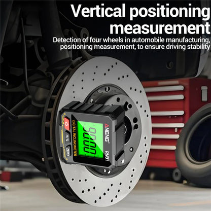 Digital Laser Level with LCD Backlight Tiltmeter 360 Degree Four Sided Magnetic Level Gauge Slope Measurement Meter
